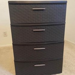 Sterilite Plastic 4 Drawer Wide Weave Tower Espresso