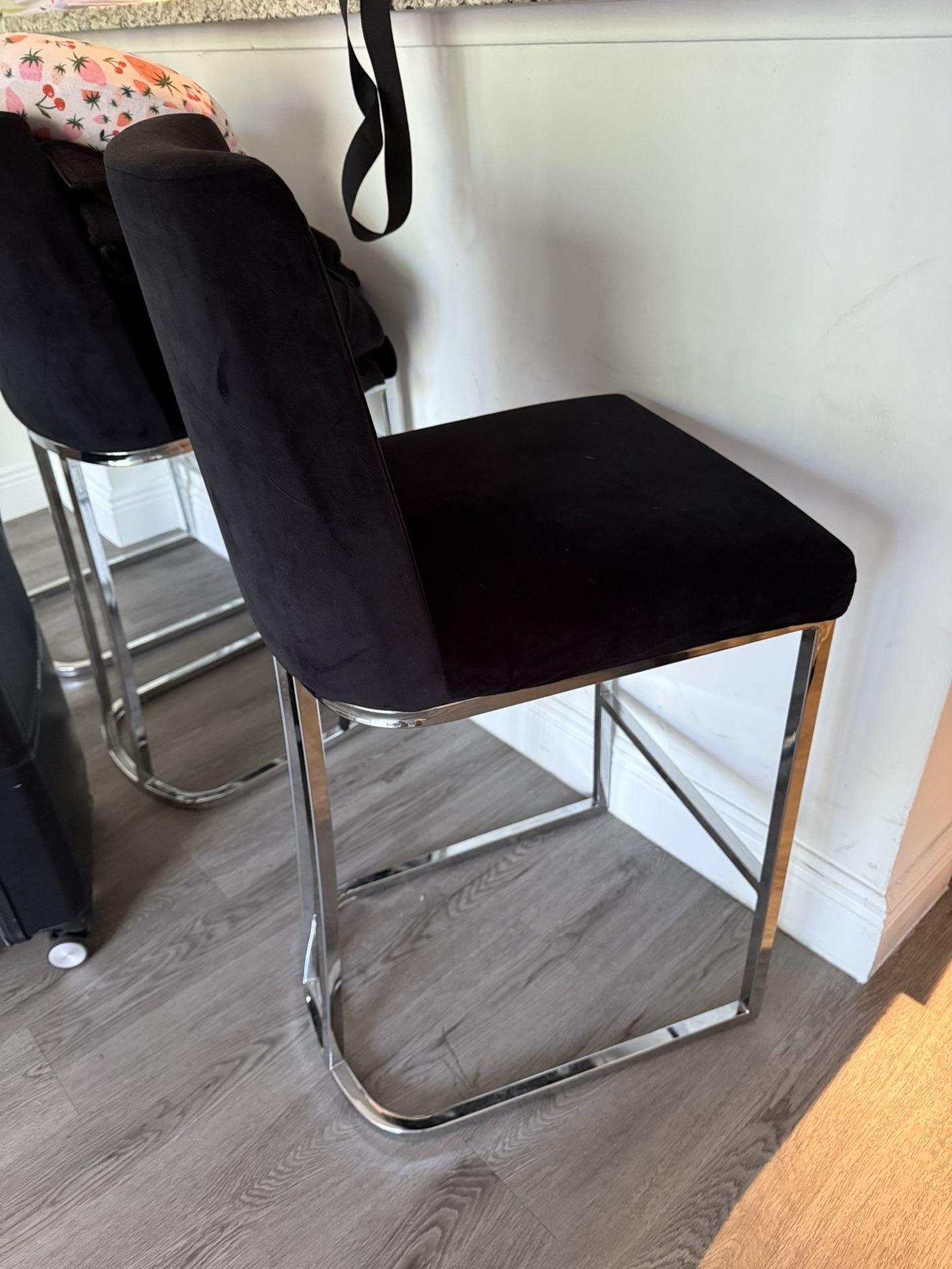 Black Velvet Stools (3)