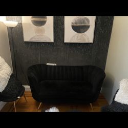Black Velvet Couch