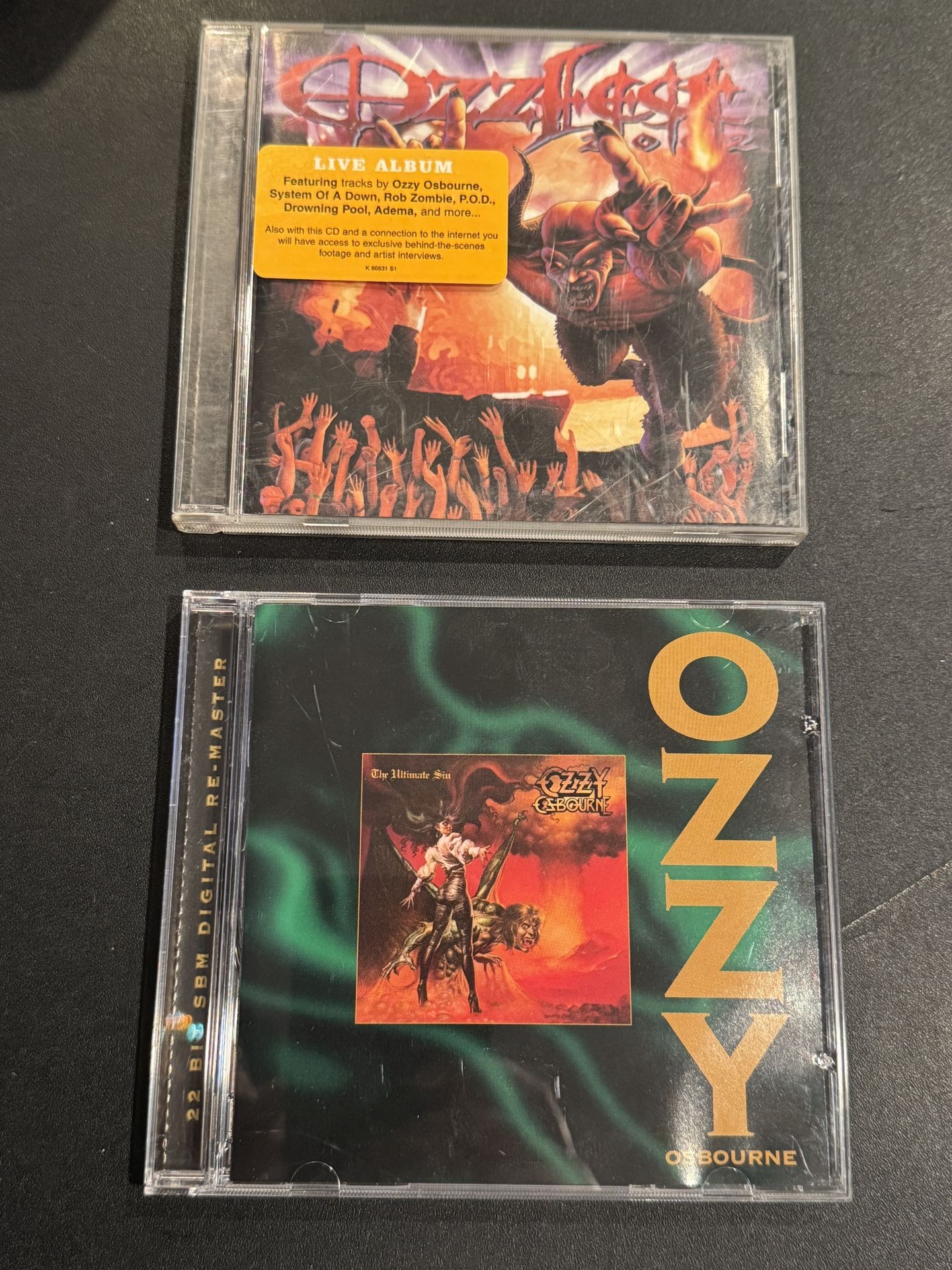 Ozzy Osbourne The Ultimate Sin US CD 1995 Epic/Sony 22 Bit Remaster & Ozzfest 2002 Live Album by Various (CD, 2002)