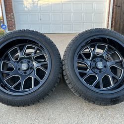 22x12 INCH AMERICAN WARRIOR OFF-ROAD RIMS WITH 33x12.50R22 TIRES