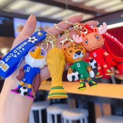 🏆 2026 World Cup Mascot Keychains Set of 4 – Soccer Fan Gift