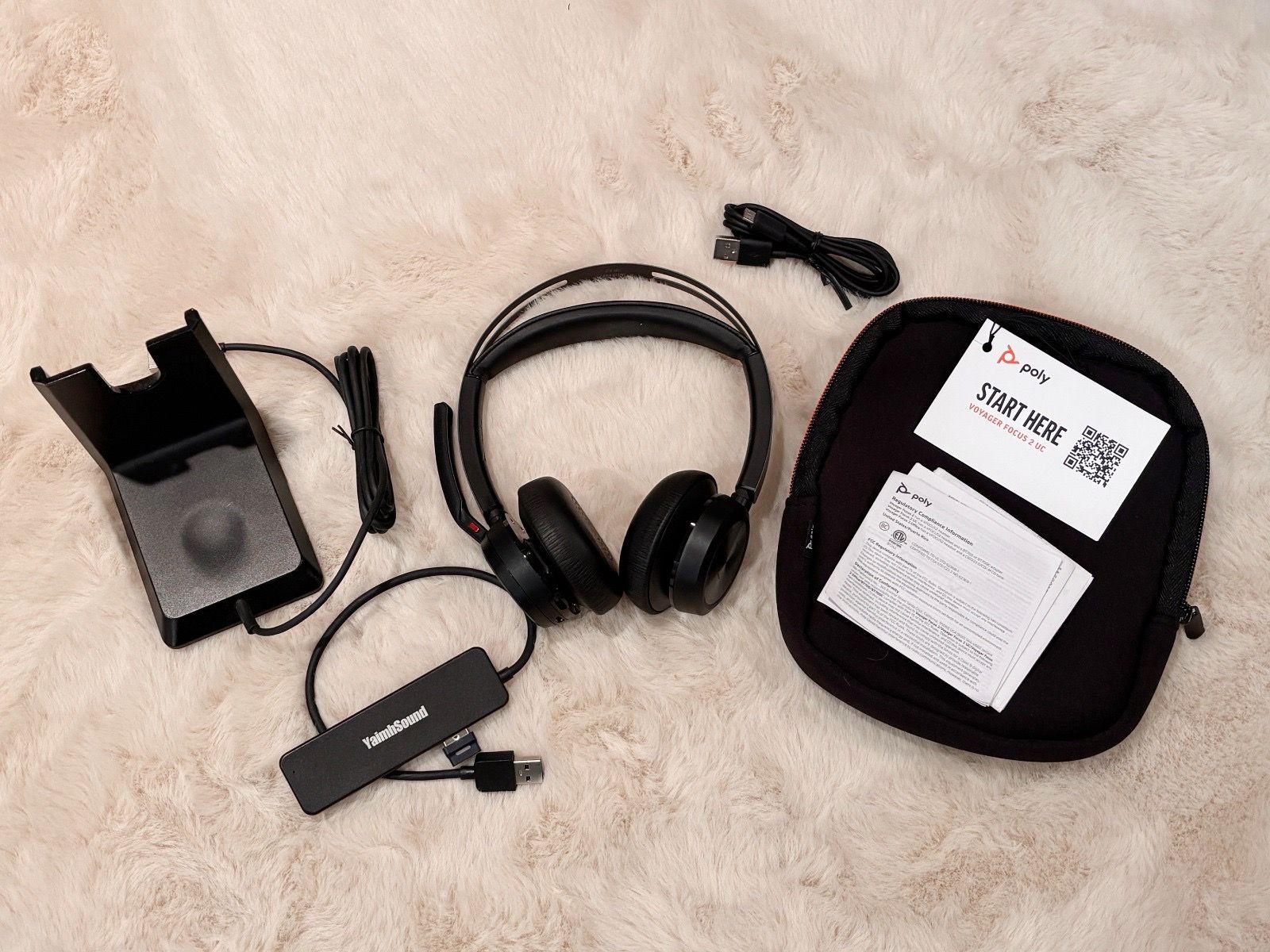 NEW Poly Voyager Focus 2 UC Wireless Headset – ANC, Mic & Charging Stand