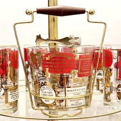 Vintage 1950s Cocktail Caddy Set – Mad Men Barware