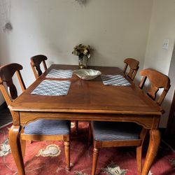 Wooden Dinner Table WITH chairs