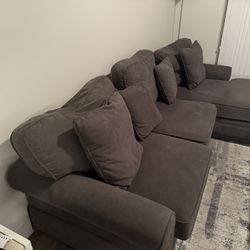 Charcoal Grey Sectional only $50