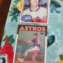 Mike Scott 1981 Topps 1986 Topps 1986 Fleer 1988 Topps Baseball Cards 