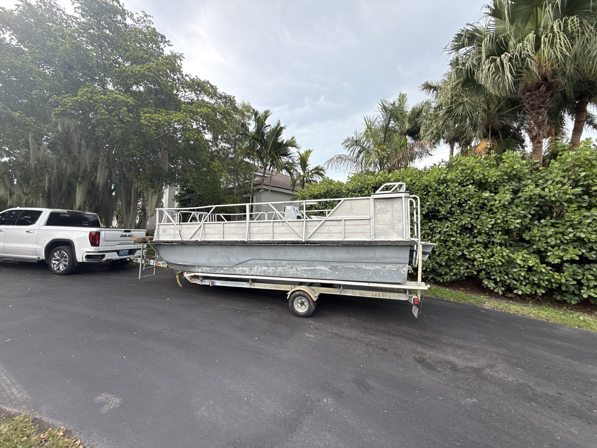 Pontoon Boat Hull And Trailer