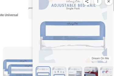 NEW Dream on Me Full Size Bed Rail Blue New, Open Box