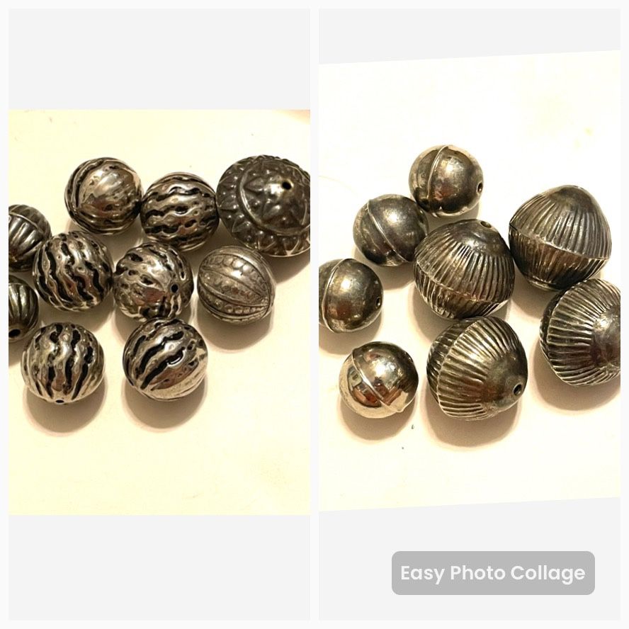 18 German Silver Beads