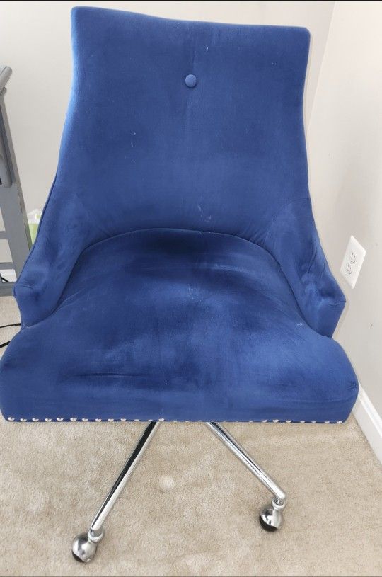 Velvet Blue Office Chair