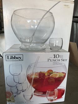 Crystal Punch Bowl Set
