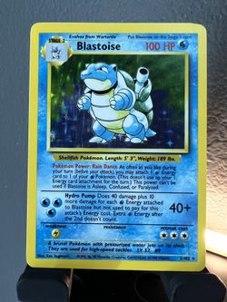 1999 BASE SET UNLIMITED BLASTOISE HOLO NM/M