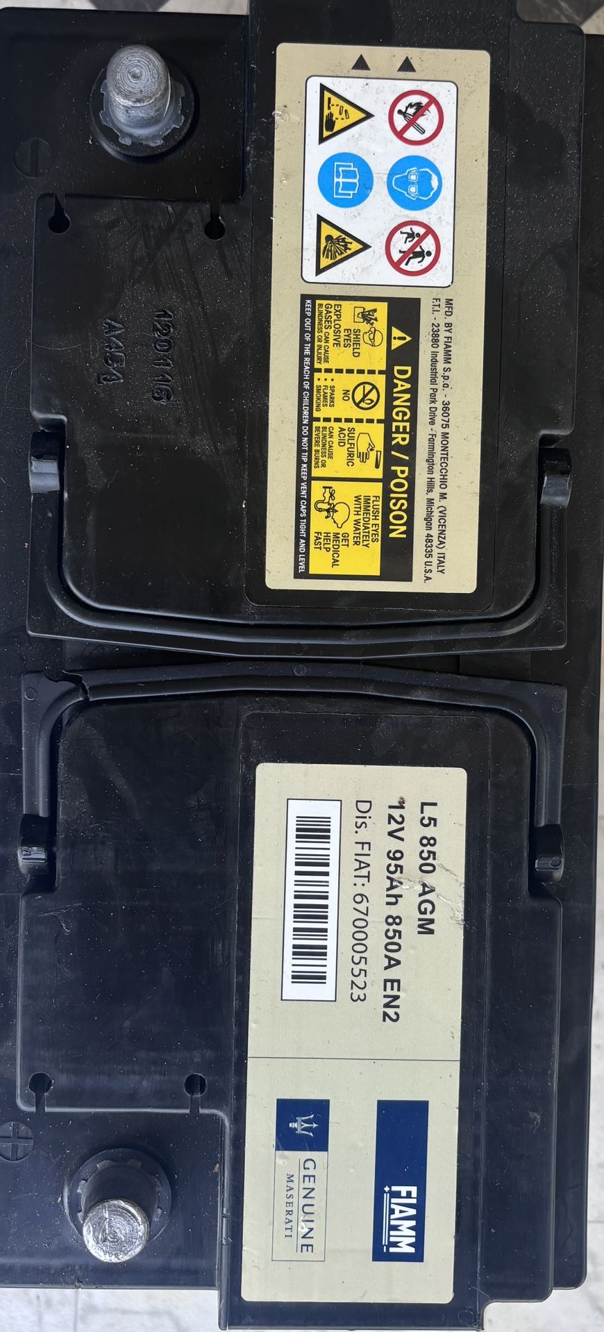 FIAMM GENUINE MASERATI BATTERY