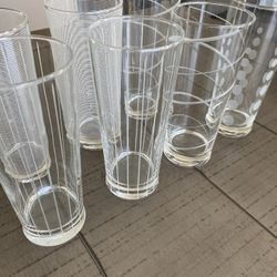 Tall Mikasa Highball Etched Glasses