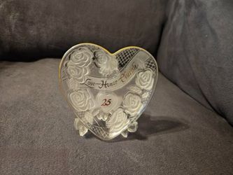 25th Anniversary Heart Display Dish