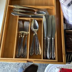 Set Of Six Silver Plated Flatware 