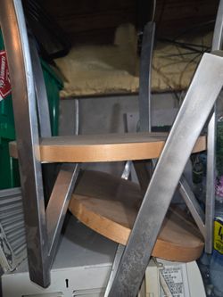 1 Coffee & 1  End Table Wooden tables with metal legs & glass tops