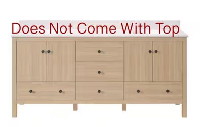 Glacier Bay Rory 72” Double Sink Freestanding Bathroom Vanity in White Oak New with Cosmetic Damage