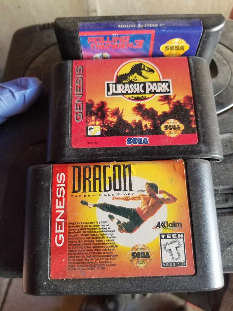 Sega genesis original with 3 games