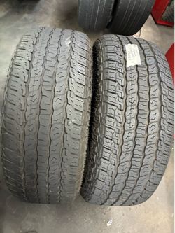 2 USED 27560R20 GOODYEAR WRANGLER All Season tires for $150 installed and balanced . 275 60 20 275 60 R 20 27560R20 275/60/20 275/60/R20   AIl NEW tir
