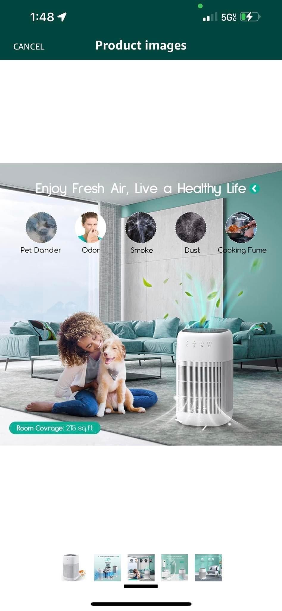 Air Purifier And Dehumidifier In 1