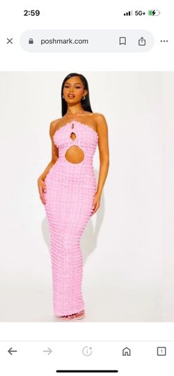 Fashion Nova Ashton Textured Halter Maxi Dress