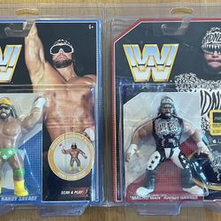 2 Mattel Wwe Retro Macho Man Randy Savage Figures 