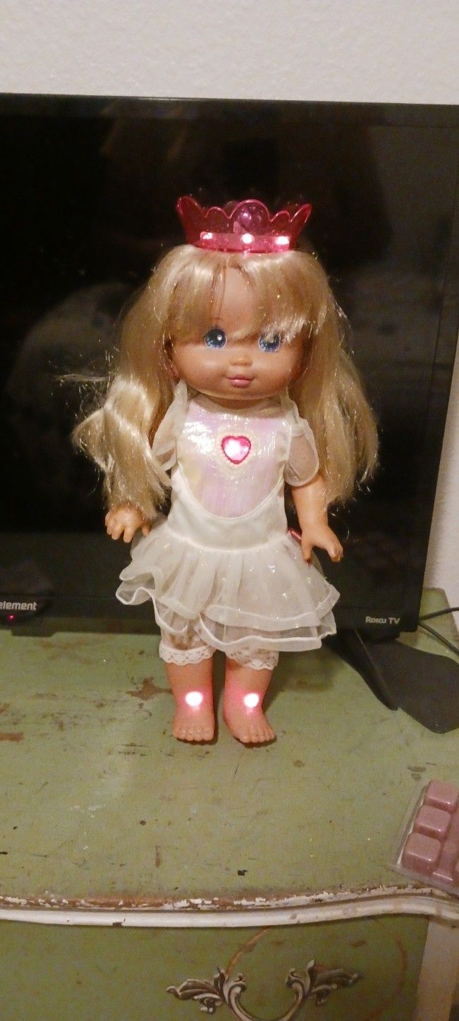 VINTAGE 1988/1990 MATTEL STARBRITE STARLITE PJ SPARKLES DOLL 16" TALL
