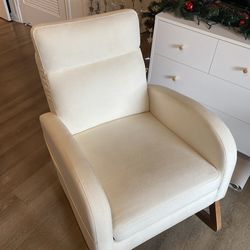 VINGLI Beige/Ivory Rocking Chair