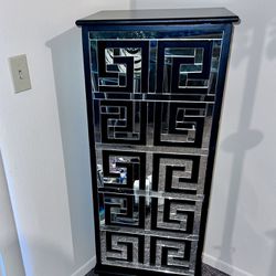 Black And Mirrored Cabinent 