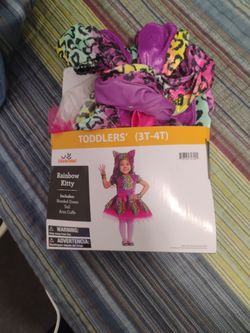 Rainbow Kitty Toddler Halloween Costume 3T-4T