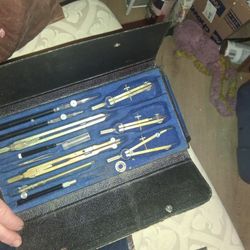 (Two sets )Antique drafting tools