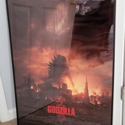 Godzilla MOVIE Poster 24" X 36" In Black Plastic Frame