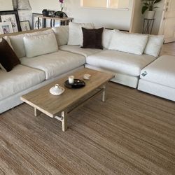 Crate & Barrel Monterey Modular 3-Piece L-Shaped Sectional Sofa with Ottoman