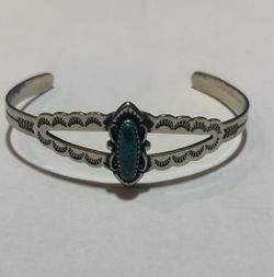 Vintage Native American Sterling Silver Cuff Bracelet