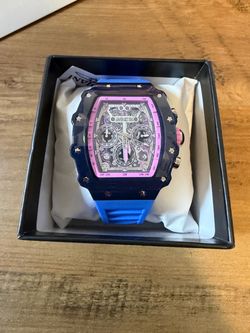 Invicta racing sports watch with semi Skelton face