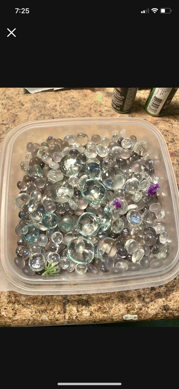 Large Bag Of Flat Marbles For Crafters Or Bottom Of 