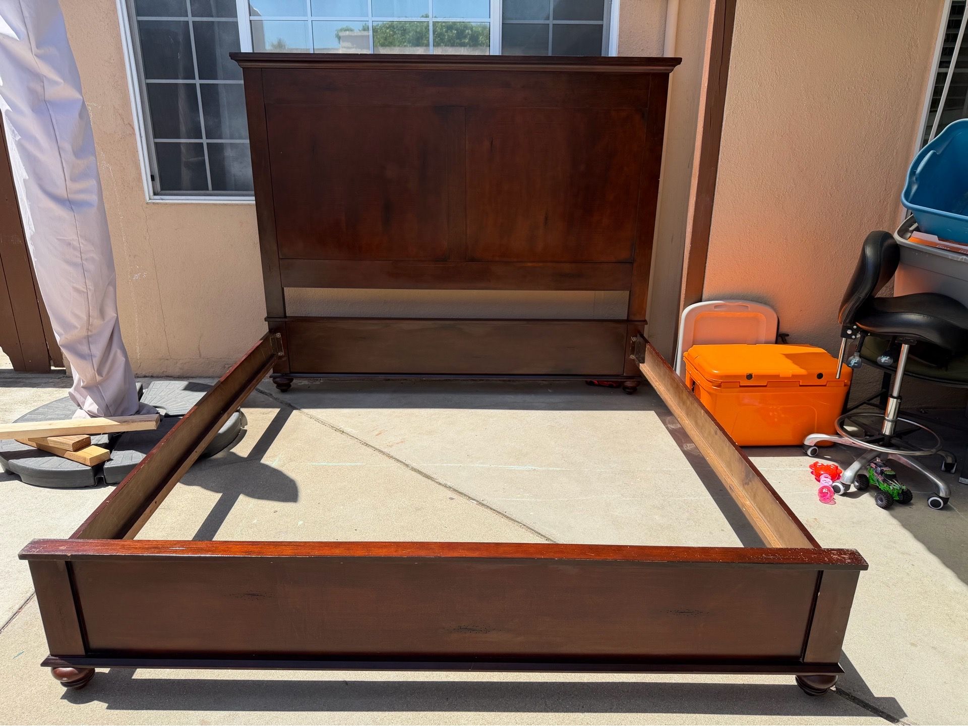 Wooden king bed frame