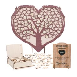 Heart Wedding Guest Book Alternative, Rustic Wooden Wedding Guest Book