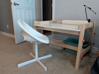 IKEA FLISAT Children’s Desk Set with LOBERGET Chair & TROFAST Bins