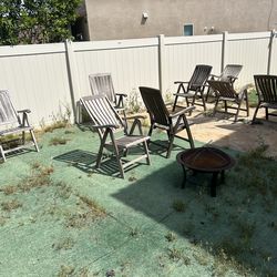 Patio Outdoor Wood Chairs