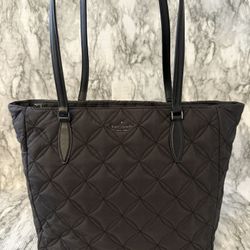 Kate Spade Jae Quilted Nylon Large Tote- (Color- Black)