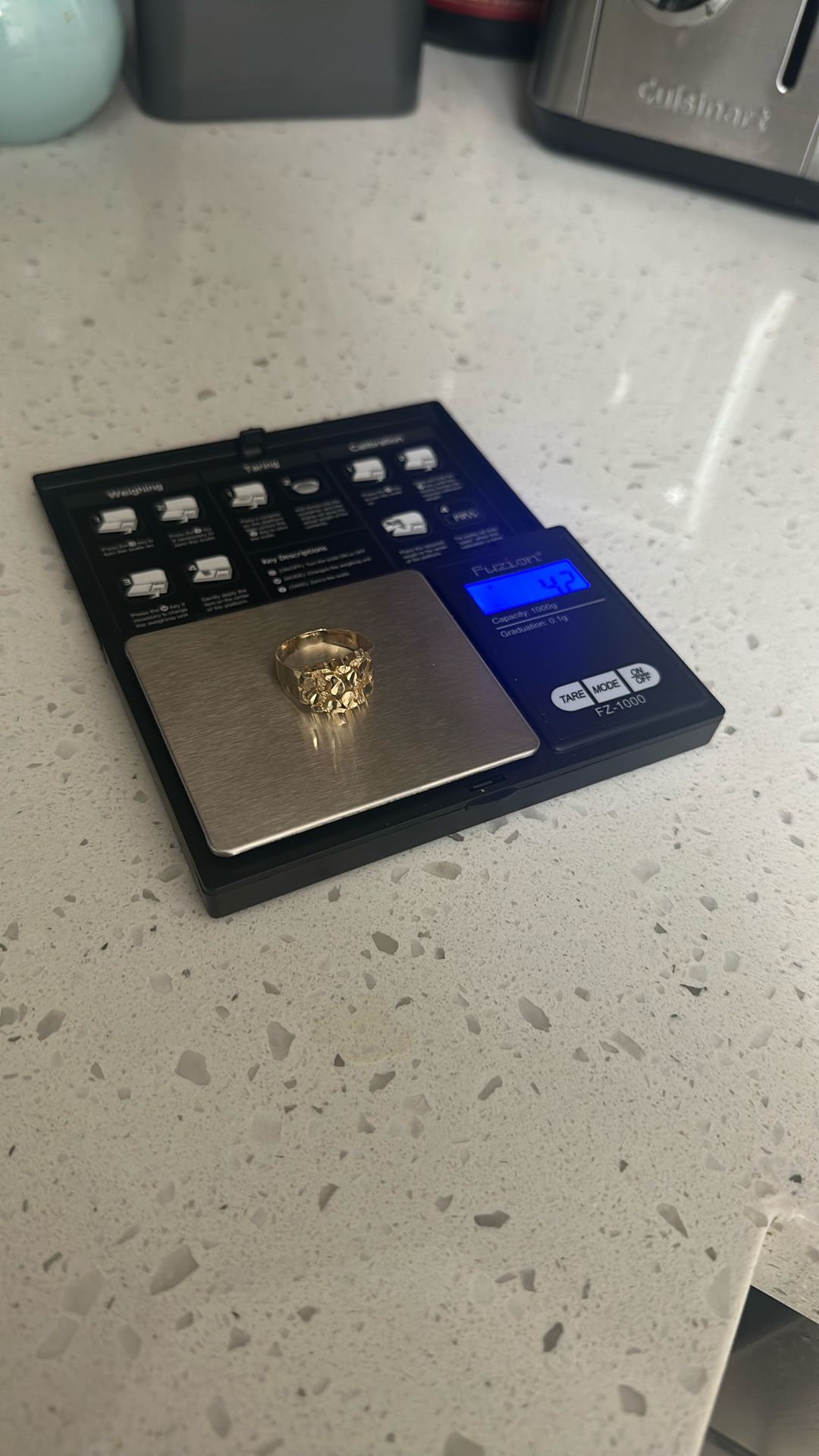 14 Karat Gold Nugget Ring