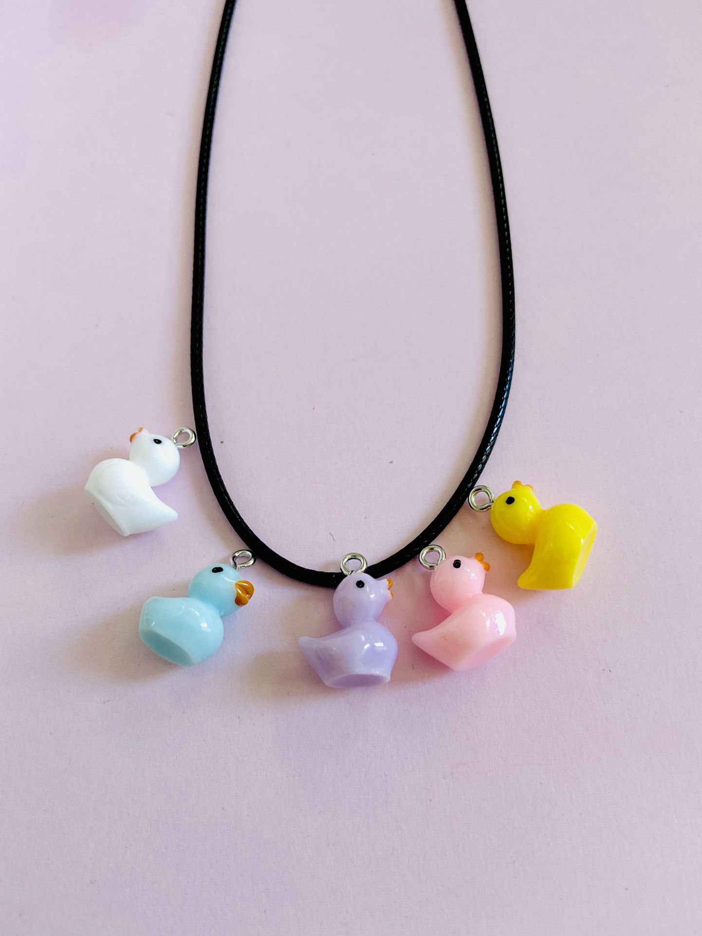 Ducklings Charm Necklace -chicks Charm Necklace -kids Duck Kids Jewelry -patito Choker