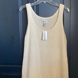 Women’s CHICO’S Ramie/Rayon Sleeveless Beige Tank Top… Size 2 = Large/12
