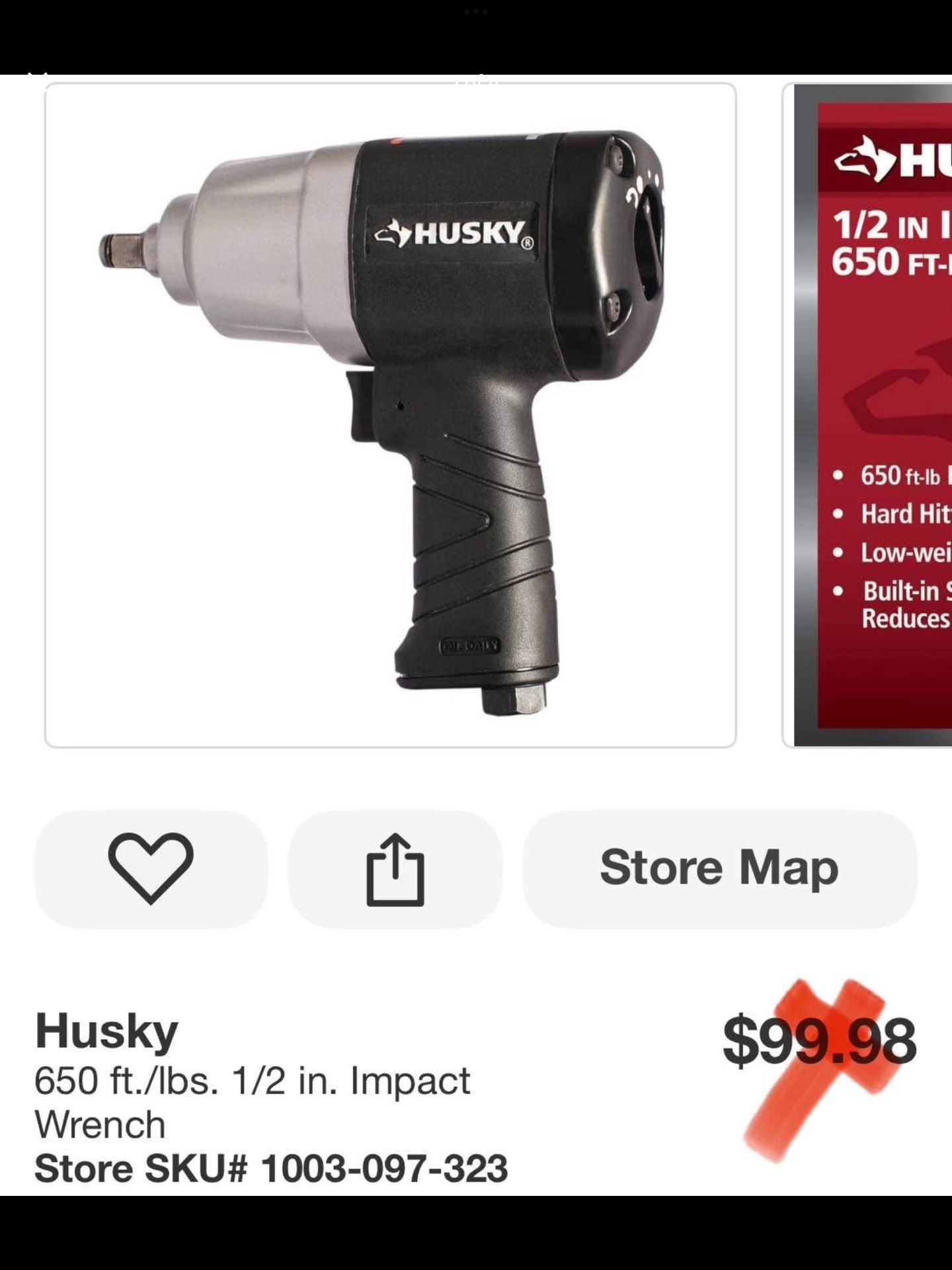Husky 650 ft./lbs. 1/2 in. Impact Wrench