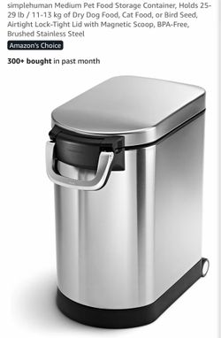 Dog food Storage container brushed stainless steel
