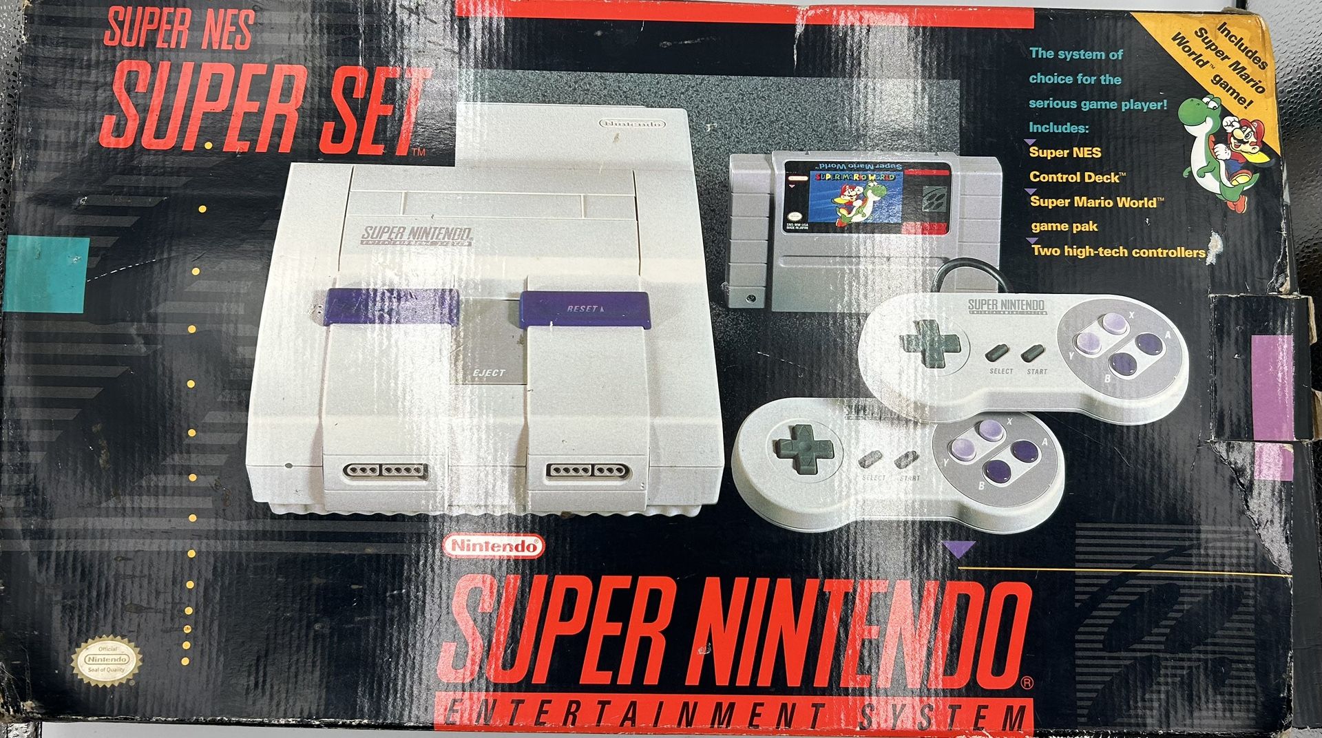 Super Nintendo System - Control Set And Console With Original Box And Inserts