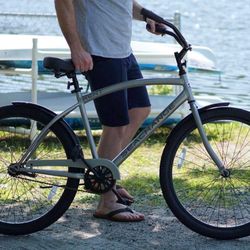 Kent, 26" Men's Seachange, Beach Cruiser Bicycle, Silver